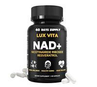 Lux Vita NAD+ Supplement Nicotinamide Riboside Resveratrol Natural Non-GMO for Overall Health, Positive Aging and Heart Wellness NAD Supplements UK