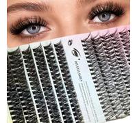 Luxalba brand 240 piece set of D-roll comic eyelash clusters for daily wear, beginner friendly, black clustered curly natural false eyelashes, Diy clustered eyelash extensions