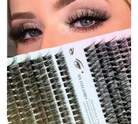 Luxalba brand 240 piece set of D-roll comic eyelash clusters for daily wear, beginner friendly, black clustered curly natural false eyelashes, Diy clustered eyelash extensions (60p+100p)