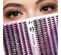Luxalba brand 240 piece set of D-roll comic eyelash clusters for daily wear, beginner friendly, black clustered curly natural false eyelashes, Diy clustered eyelash extensions