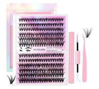 Luxalba brand 240 piece set of D-roll comic eyelash clusters for daily wear, beginner friendly, black clustered curly natural false eyelashes, Diy clustered eyelash extensions (30D+40D Kit)