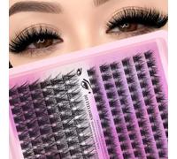 Luxalba Brand Individual Cluster Lashes With Clear Band Single cluster false eyelashesNatural Individual Eyelashes Fox Eye Lash Clusters CC Curl Eyelash Clusters Russian lash clusters (FR03)