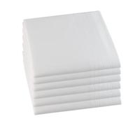 Luxame Premium Cotton Handkerchiefs 18.5 x 18.5 Inches (Classic White Mono Pattern, Pack of 6), Assorted Colors/Patterns - Soft, Absorbent & Durable - Men's Pocket Square