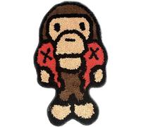 LUXAPE Baby Milo BAPE Rug - X Kawed decor - Handmade & Premium- 30in W * 20in L (75*50cm) - Hypebeast bathmat - Anime decorations - Preppy Decor - Bape Decor - A Bathing APE - Luxape Rug (Baby Milo)