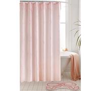 Luxape Bow Shower Curtain, Coquette Handcrafted Bow Tie Bath Curtain for Master Bathroom, Ruched Microfiber Bathroom Curtain with 12 Buttonholes, 72" W x 72" H (Elegant Pink)
