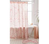 Luxape Bow Shower Curtain, Coquette Handcrafted Bow Tie Bath Curtain for Master Bathroom, Ruched Microfiber Bathroom Curtain with 12 Buttonholes, 72" W x 72" H (Coquette Pink)