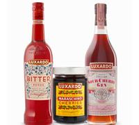 Luxardo Negroni Bundle Kit | Maraschino Cherries 400g, Luxardo Sour Cherry Gin 70cl & Bitter Rosso 70cl | Perfect Base For A Negroni