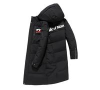 Luxaros Mens Down Jacket Is.le of M.a.n T.T, Winter Lightweight Puffer, Best for cold Travelling, Walking & Daily Use, Wind(Black,S)