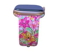 LuxBands Printed Watch Band Compatible with Apple Watch Bands 38mm 40mm 41mm 42mm 44mm 45mm Silicone Replacement for iWatch Series 7 6 5 4 3 2 1 SE, Pink Tropical