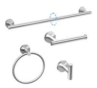 Luxbaro 18-Inch Bathroom Hardware Set, Brushed Nickel Bathroom Accessories, Modern Towel Bar Set Wall Mounted, Durable SUS304 Stainless Steel, 4-Piece