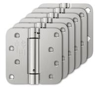 Luxbaro 6 Pack Self Closing Door Hinges, 4 Inch Spring Loaded Door Hinges, Adjustable Tension for Garage, Front Door, Back Door, for Left and Right Hand Door, 5/8'' Radius Corners, UL Listed