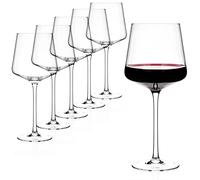 Luxbe - Crystal Wine Glasses, Set 6, 15.3 fl. oz - Small Red White Wine Glasses - 100% LeadFree Glass - 450 ml