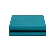LuxBedding Satin Flat Bed Sheet, Soft as Silk，King Size, 1 Piece, Teal