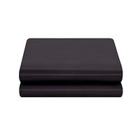 LuxBedding Satin Flat Bed Sheet, Soft as Silk，Queue Size, 1 Piece, Black