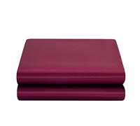 LuxBedding Satin Flat Sheet, Soft as Silk, Full Size, 1 Piece, Burgundy