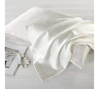 Luxbedding Satin Pillowcase Pillow Cases King Size, Cooling Satin Pillowcase for Hair and Skin, Silk Pillowcase 2 Pack - White Pillowcases