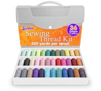 Luxbon Pack of 36 Spools Rainbow Assorted Colors 250 Yards Polyester Sewing Thread Box Kit Set Cotton Reels Ideal for Machine Sewing/Hand Sewing/Quilting Stitching