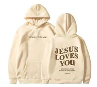 LUXBUT Jesus Loves You Hoodie Christian Sweatshirt Faith Sweatshirt Jesus Loves You Sweatshirt Unisex Fashion Sweatshirt