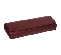 LuxCase Glasses case hard "Berlin" genuine leather handmade eyeglass case sunglasses eyewear protective holder day glasses reading men women unisex - Red -