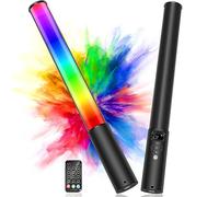 LUXCEO RGB LED Tube Light, Full-Color Portable Handheld Light Wand with LCD Screen, Brightness 0-100% adjustable,2500K-6500K CRI 95+,2500mAh Battery,12 Light Scenes for Youtube, Vlog, Photography