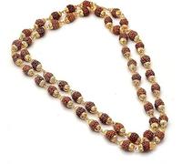 LUXCKY Rudraksh Mala with Japa Bag Gaumukhi, Natural Himalayan Genuine Original Rudraksha Rosary Garland Japa Mala, Religious Tibetan Rudraksha Mala Necklace Bracelet Yoga Meditation Bead