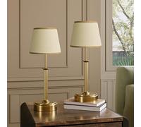 Luxcolyn Rechargeable Table Lamp, Battery Lamp with Off-White Rattan Lampshade, Warm Light Dimmable, Gold Cordless Table Lamps with Touch Control for Bedroom, Living Room, Home Office