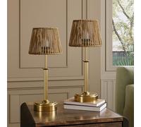 Luxcolyn Rechargeable Table Lamp, Coastal Boho Battery Lamps with Hemp Rope Shade, Cordless Table Lamp with Touch Control, Warm Light Dimmable, for Bedroom, Living Room, Patio
