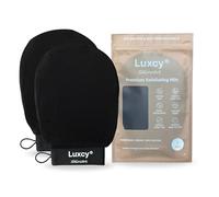 Luxcy Premium Korean Exfoliating Mitt & Body Scrubber Glove, Viscose Fiber Dead Skin Remover for Smooth, Radiant Skin, Shower Skincare, Keratosis Pilaris Treatment & Self-Tan Prep (2 Pack)