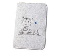 luxdag Examination Book Cover with Zip Made of Felt (Choice of Colour and Motif) - Cover for Children's Examination Book & Vaccination Certificate - Organiser - Gift for Expecting Mothers & Baby