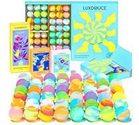 LUXDOUCE Gift Set of 48 Scented Bath Bombs with 18 Fragrances, Relaxing and Nourishing for Skin, Ideal Self-Care Gift for Women, Wife, Grandmother or Daughter on Birthday or Oalmost