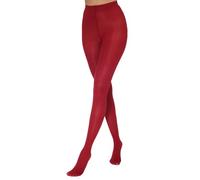Luxdovi Women Ultra Soft 50 Denier Silky Tights Semi Opaque Solid Color Pantyhose High Waist Footed Stockings, Burgundy, L-XL