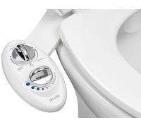 LUXE Bidet BidetNeo185sww Neo 185 (Elite Series) -Self Cleaning Dual Nozzle-Fresh Water Non-Electric Mechanical Toilet Attachment w/Strong Faucet Valves and Metal Hoses (White, 13.5 x 7 x 3