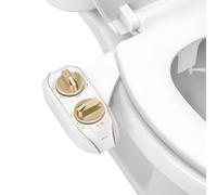 LUXE Bidet NEO 185 Plus - Dual Nozzle, Non-Electric Bidet Attachment for Toilet Seat, Patented Slide-In Install, 360° Self-Clean, EZ-Lift to Clean, Feminine & Rear Wash (Gold)