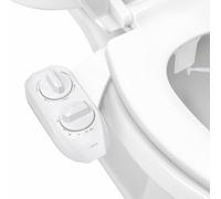 LUXE Bidet NEO 185 Plus - Dual Nozzle, Non-Electric Bidet Attachment for Toilet Seat, Patented Slide-In Install, 360° Self-Clean, EZ-Lift to Clean, Feminine & Rear Wash (White)