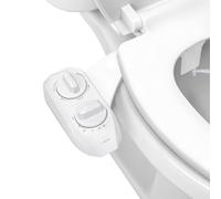 LUXE Bidet NEO 185 Plus - Dual Nozzle, Non-Electric Bidet Attachment for Toilet Seat, Patented Slide-In Install, 360° Self-Clean, EZ-Lift to Clean, Feminine & Rear Wash (White)