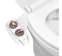 Luxe Bidet NEO 185 Plus - Next-Generation Mechanical Bidet Toilet Seat Attachment with Innovative EZ-Lift Hinges, Dual Nozzles, and 360° Self-Cleaning Mode (Rose Gold)