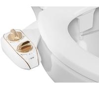 LUXE Bidet NEO 185 Plus - Patented Bidet Attachment for Toilet Seat, Innovative Hinges to Clean, Slide-in Easy Install, Advanced 360° Self-Clean, Dual Nozzles, Feminine & Rear Wash (Gold)