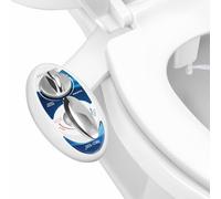 LUXE Bidet NEO 320 - Hot and Cold Water, Self-Cleaning, Dual Nozzle, Non-Electric Bidet Attachment for Toilet Seat, Adjustable Water Pressure, Rear and Feminine Wash, Lever Control (Blue)