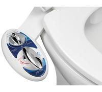 LUXE Bidet NEO 320 - Hot and Cold Water, Self-Cleaning, Dual Nozzle, Non-Electric Bidet Attachment for Toilet Seat, Adjustable Water Pressure, Rear and Feminine Wash, Lever Control (Blue)