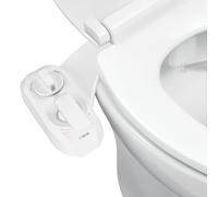 LUXE Bidet NEO 320 Plus - Next-Generation Warm Water Mechanical Bidet Toilet Seat Attachment with Innovative EZ-Lift Hinges, Dual Nozzles, and 360° Self-Cleaning Mode (White)