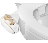 LUXE Bidet NEO 320 Plus - Patented Bidet Attachment for Toilet Seat, Innovative Hinges to Clean, Slide-in Install, Advanced 360° Self-Clean, Warm, Dual Nozzles, Feminine & Rear Wash (Gold)