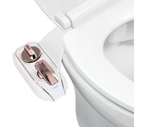 LUXE Bidet NEO 320 Plus - Warm Water, Dual Nozzle, Non-Electric Bidet Attachment for Toilet Seat, Patented Slide-In Install, 360° Self-Clean, EZ-Lift to Clean, Feminine & Rear Wash (Rose Gold)
