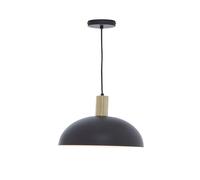 Luxe Black & White Pendant Light With Brass Trim, Minimalist Hanging Light, Retro-Inspired Ceiling Fixture Premier Housewares Black One Size