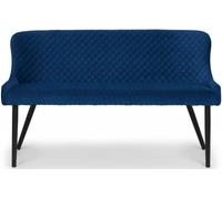 Luxe Blue Fabric High Back Bench