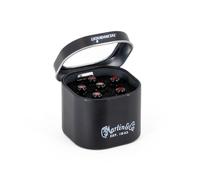 LUXE BY MARTIN Acoustic Guitar Bridge Pins - Gloss Black with Red Inlay - Liquidmetal Frame to Increase Volume and Support - Set of 6