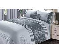 Luxe Charleston Duvet Set with Embellished Sparkle Trim: King Charleston/Blush