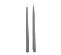 Luxe Collection Grey Led Wax Dinner Candles (Set Of 2)