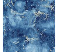 Luxe Collection Marble Heavyweight Vinyl Wallpaper Blue / Gold World Of Wallpaper Wow087
