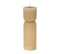 Luxe Collection Natural Glow 2.75X10" Stone Carved Led Candle