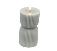 Luxe Collection Natural Glow 2.75X6 Grey Carved Led Candle